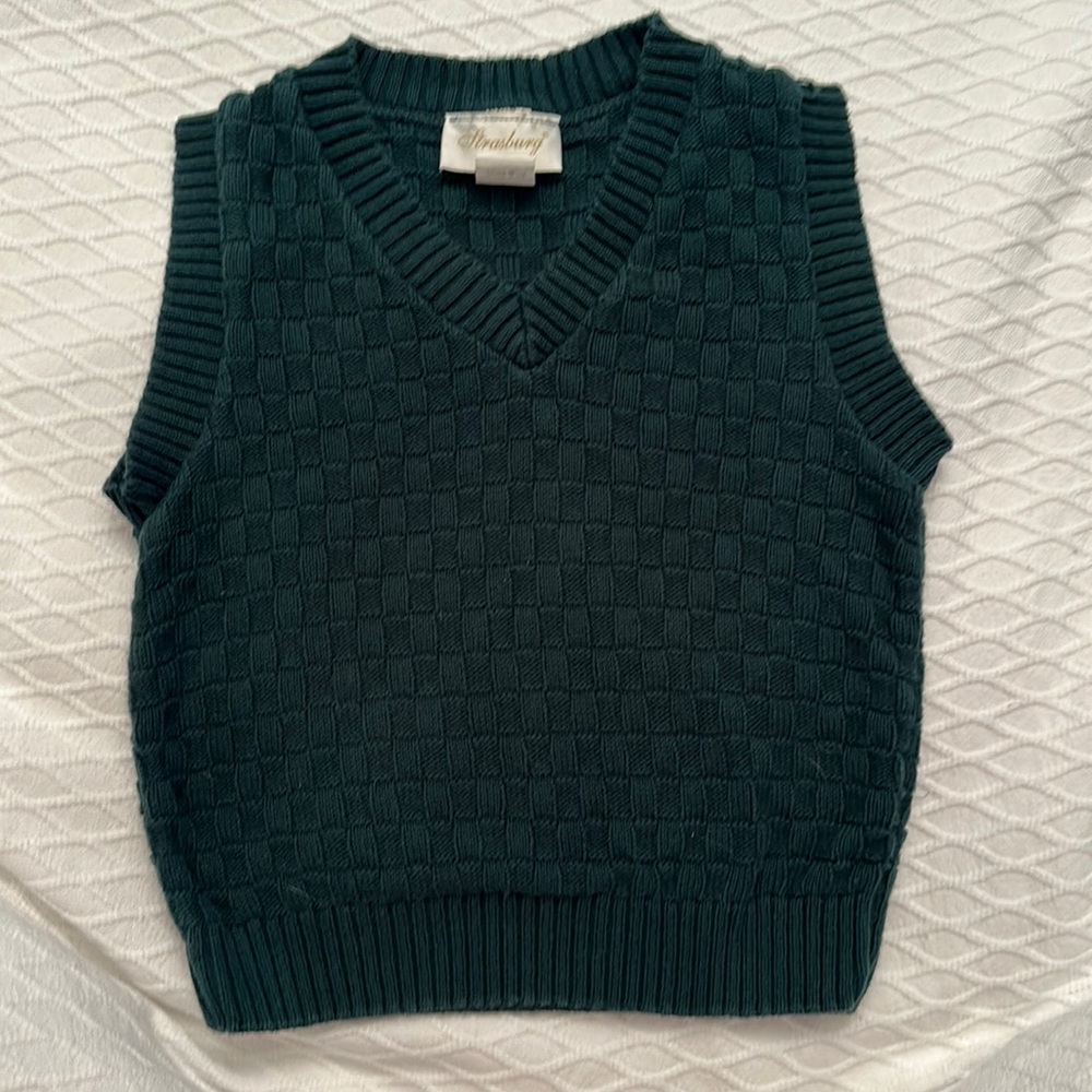 Strasburg hunter green boys vest - Size 3 years